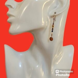 3/$30 HANDMADE Dainty Glass Metal Beaded Stick Dangle Hook Earrings